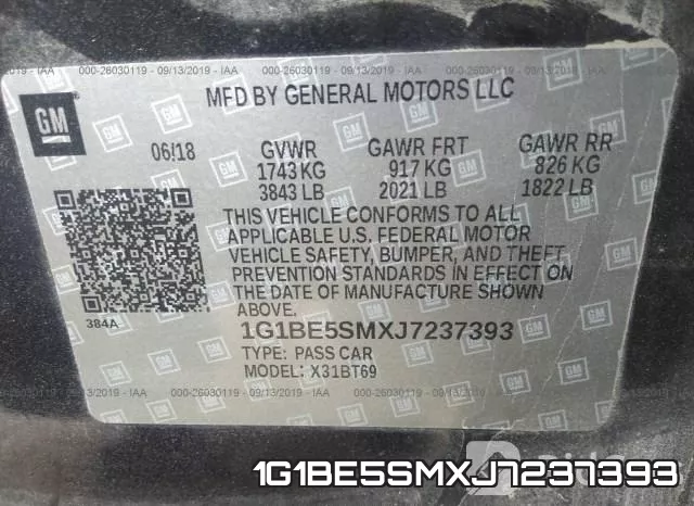 1G1BE5SMXJ7237393 фото 10