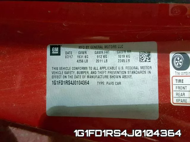 1G1FD1RS4J0104364 фото 2
