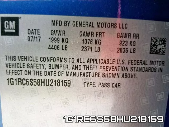 1G1RC6S58HU218159 фото 2