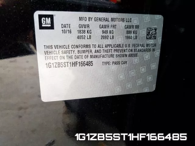 1G1ZB5ST1HF166485 фото 2