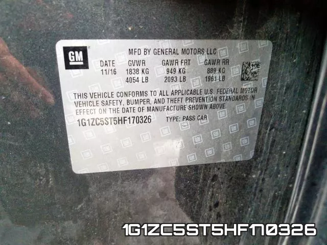 1G1ZC5ST5HF170326 фото 2
