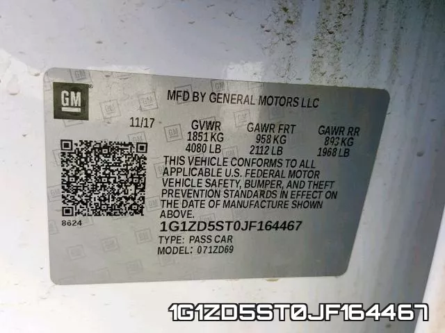 1G1ZD5ST0JF164467 фото 2