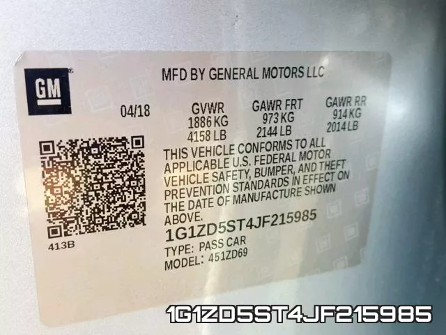 1G1ZD5ST4JF215985 фото 2