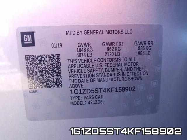 1G1ZD5ST4KF158902 фото 2