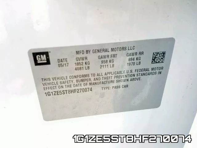 1G1ZE5ST8HF270074 фото 2