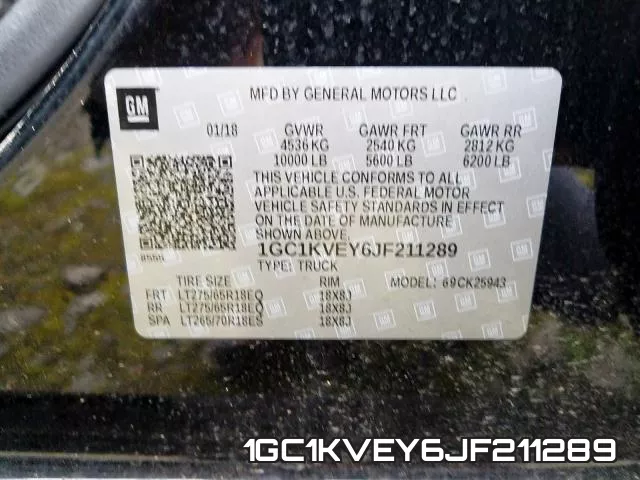 1GC1KVEY6JF211289 фото 2