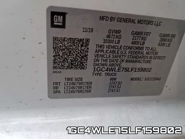 1GC4WLE75LF159802 фото 2