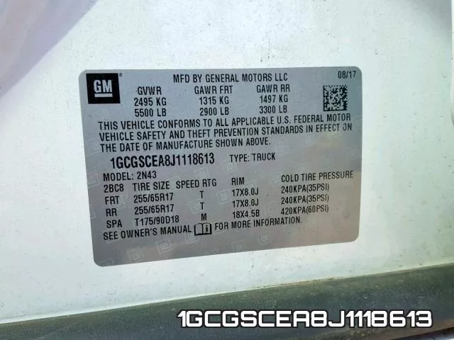 1GCGSCEA8J1118613 фото 2
