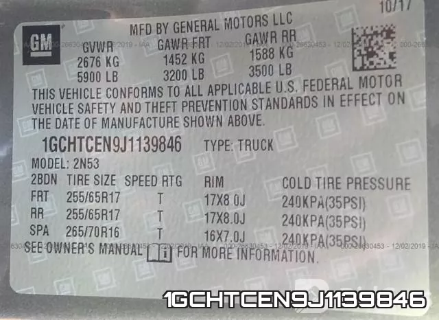 1GCHTCEN9J1139846 фото 10
