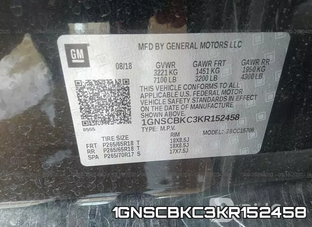 1GNSCBKC3KR152458 фото 10