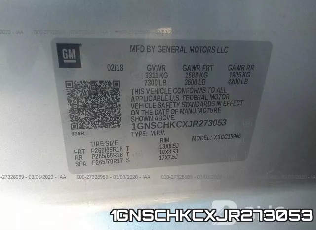 1GNSCHKCXJR273053 фото 10