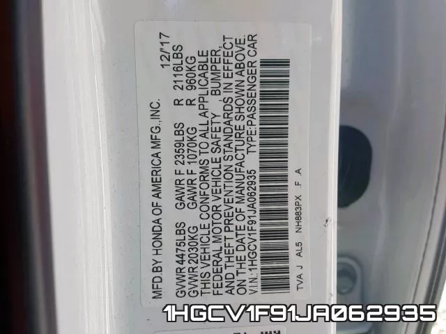 1HGCV1F91JA062935 фото 2