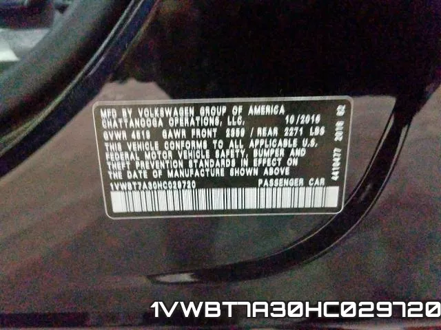 1VWBT7A30HC029720 фото 2