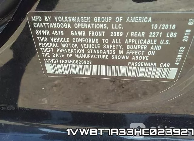 1VWBT7A33HC023927 фото 10