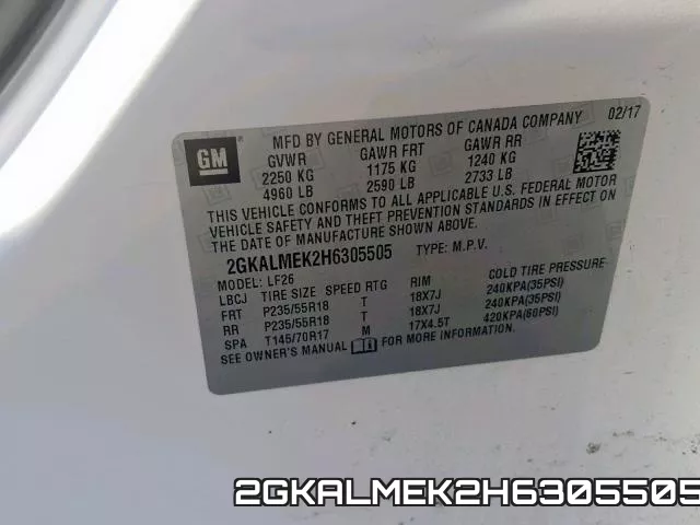 2GKALMEK2H6305505 фото 2