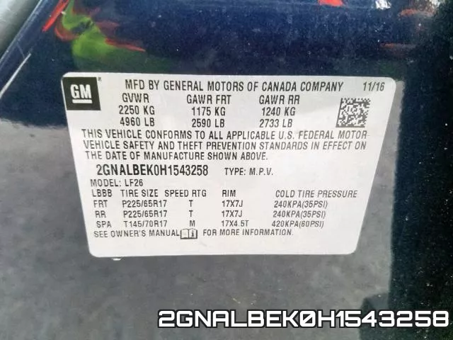 2GNALBEK0H1543258 фото 2