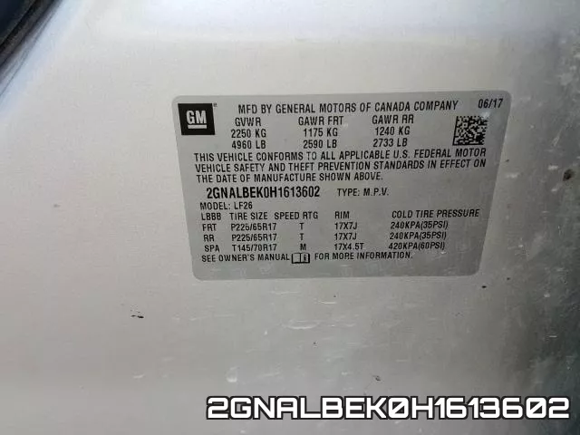 2GNALBEK0H1613602 фото 2