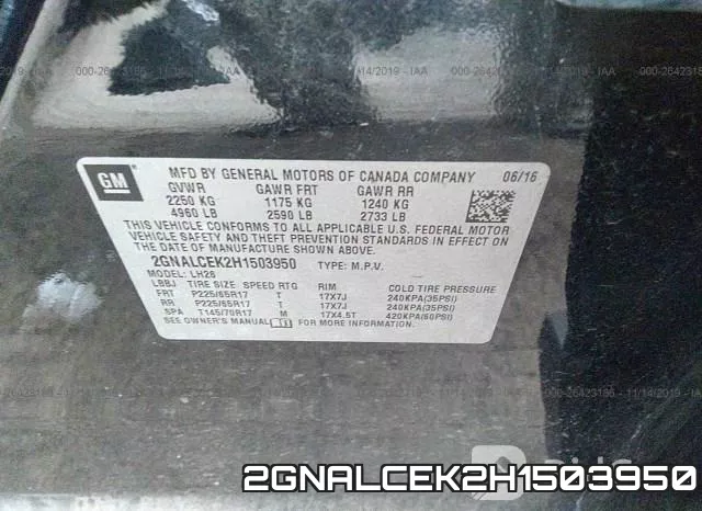 2GNALCEK2H1503950 фото 10
