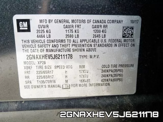 2GNAXHEV5J6211178 фото 2