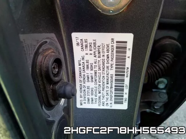 2HGFC2F78HH565493 фото 2