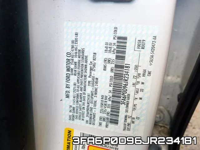 3FA6P0D96JR234181 фото 2