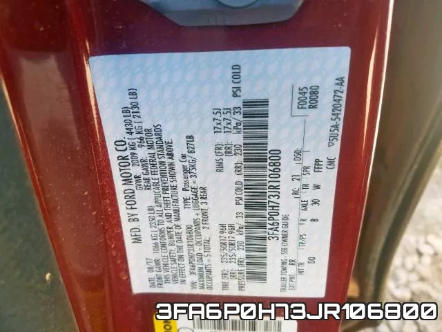 3FA6P0H73JR106800 фото 2