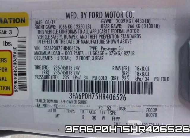 3FA6P0H75HR406526 фото 10