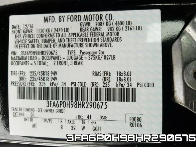 3FA6P0H98HR290675 фото 2