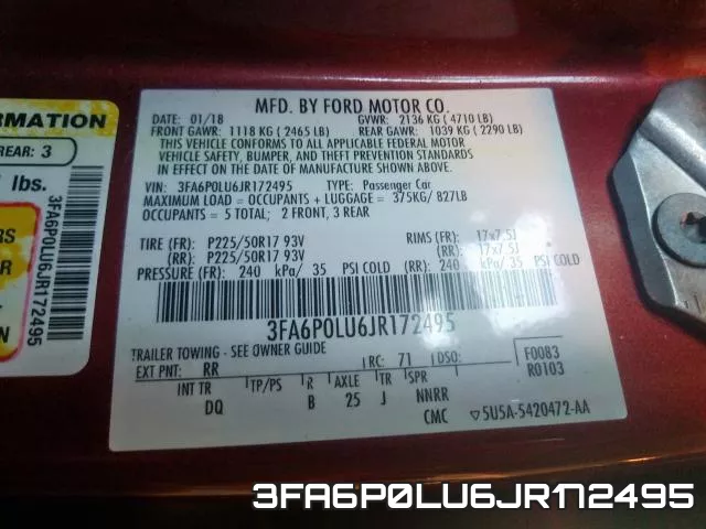 3FA6P0LU6JR172495 фото 2