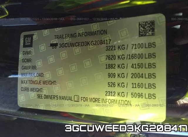 3GCUWCED3KG208417 фото 10