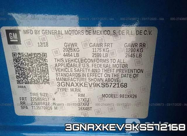3GNAXKEV9KS572168 фото 10