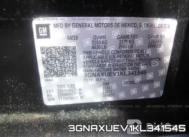 3GNAXUEV1KL341545 фото 10