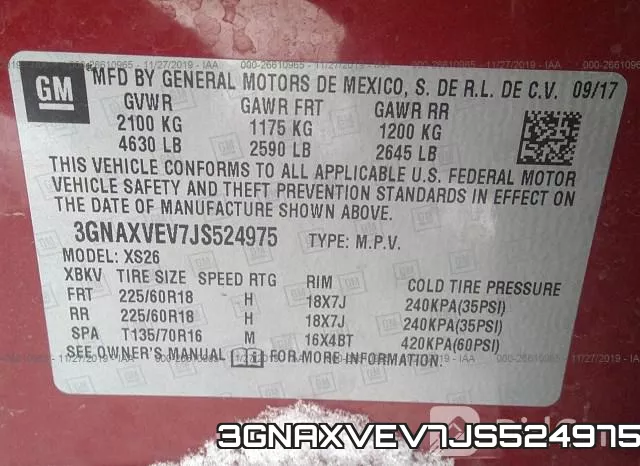3GNAXVEV7JS524975 фото 10