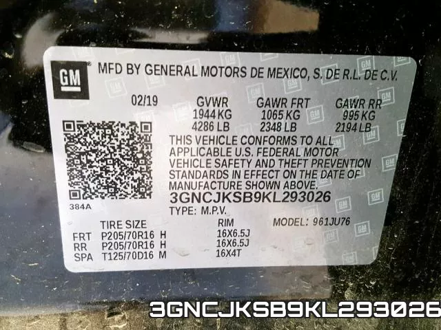 3GNCJKSB9KL293026 фото 2