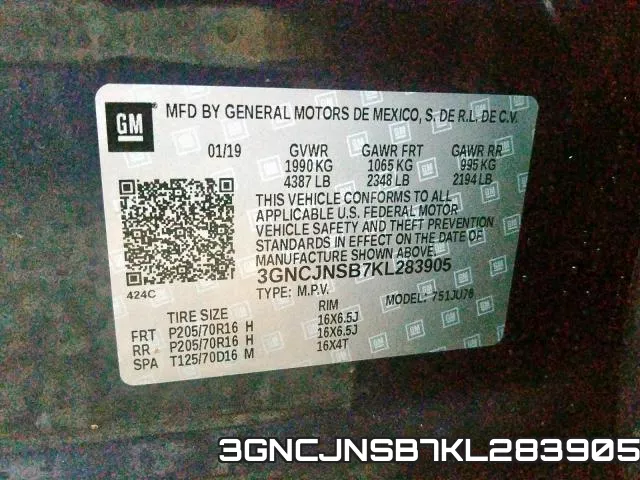 3GNCJNSB7KL283905 фото 2
