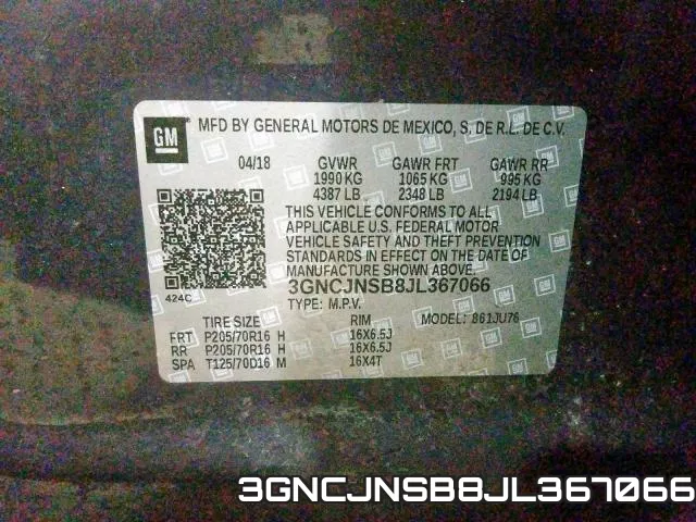 3GNCJNSB8JL367066 фото 2