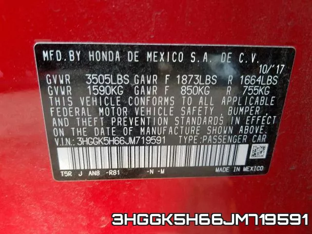 3HGGK5H66JM719591 фото 2