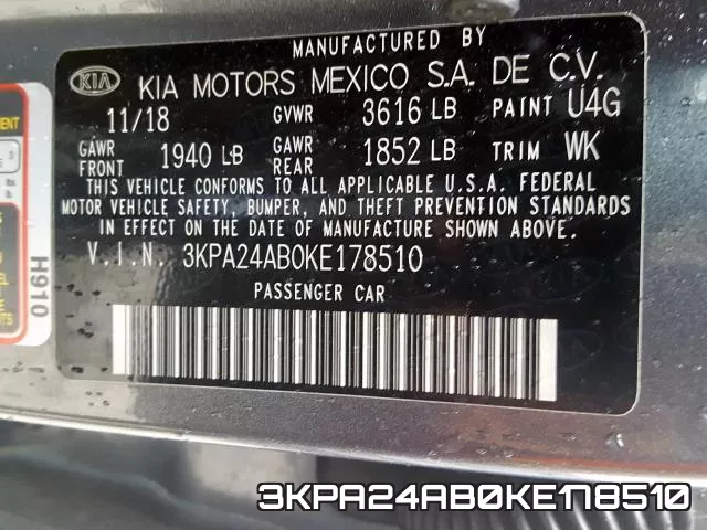 3KPA24AB0KE178510 фото 2