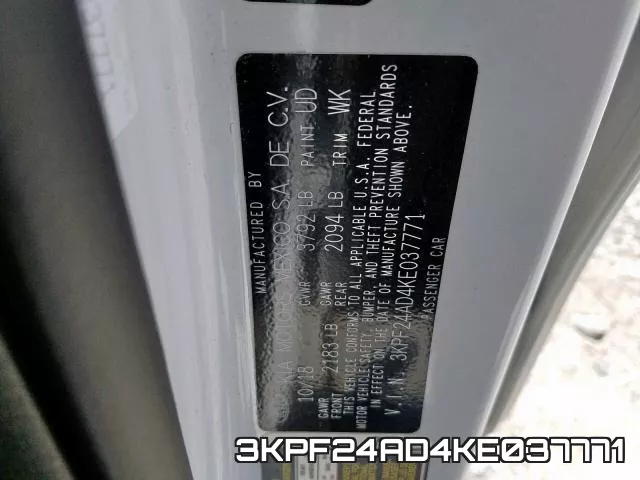 3KPF24AD4KE037771 фото 2