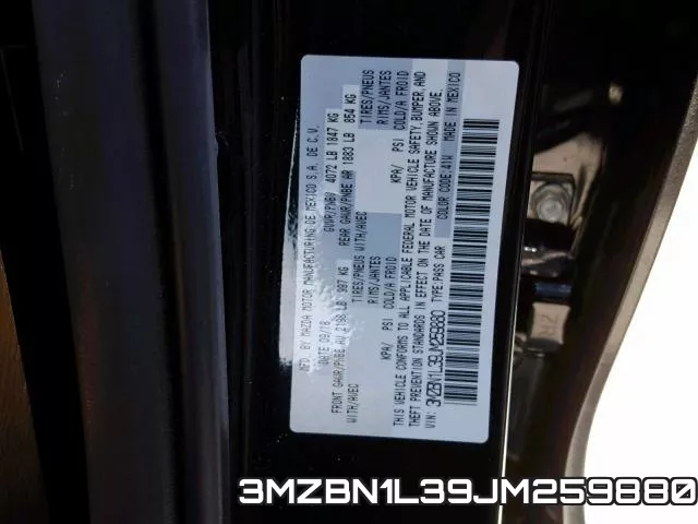 3MZBN1L39JM259880 фото 2