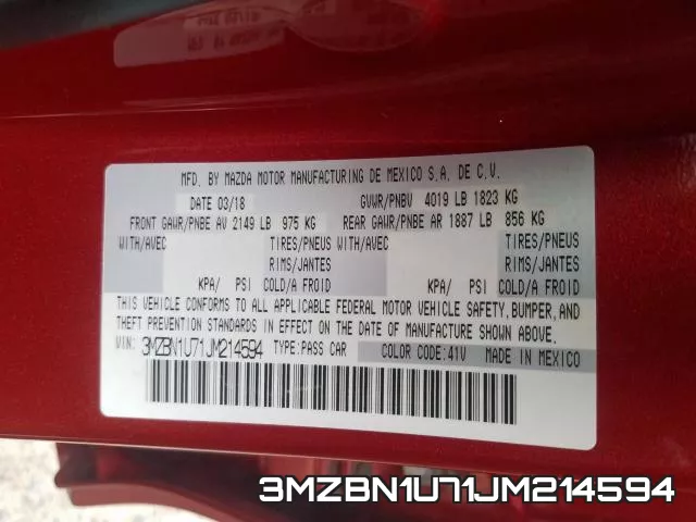 3MZBN1U71JM214594 фото 2