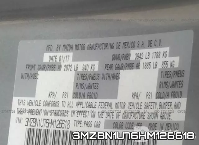 3MZBN1U76HM126618 фото 10