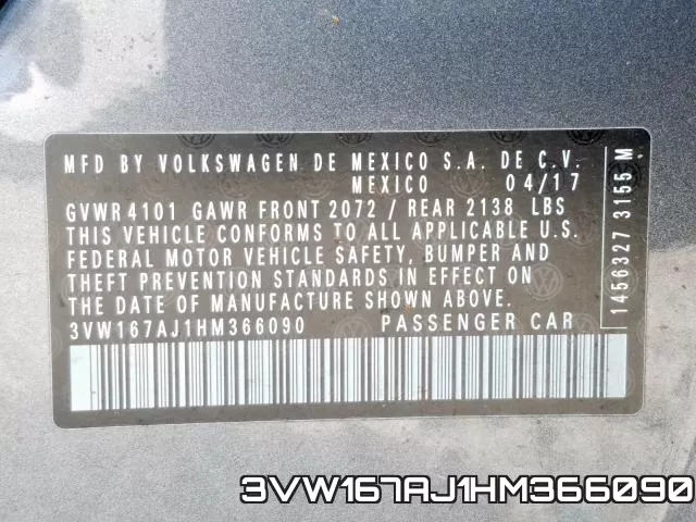 3VW167AJ1HM366090 фото 2