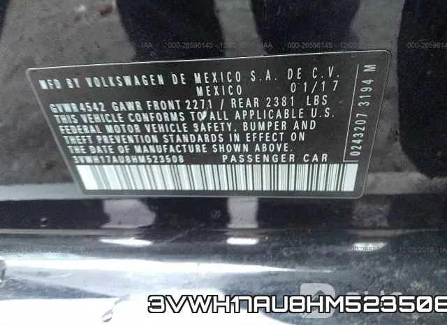 3VWH17AU8HM523508 фото 10