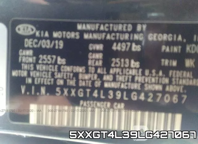 5XXGT4L39LG427067 фото 10