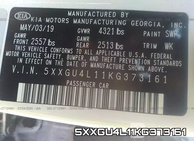 5XXGU4L11KG373161 фото 10