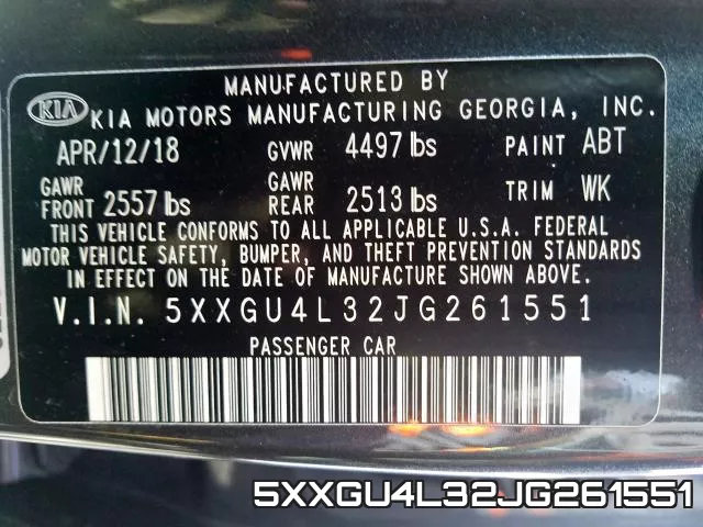 5XXGU4L32JG261551 фото 2