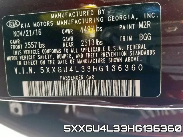 5XXGU4L33HG136360 фото 2