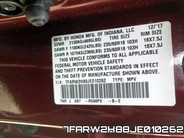 7FARW2H88JE010262 фото 2