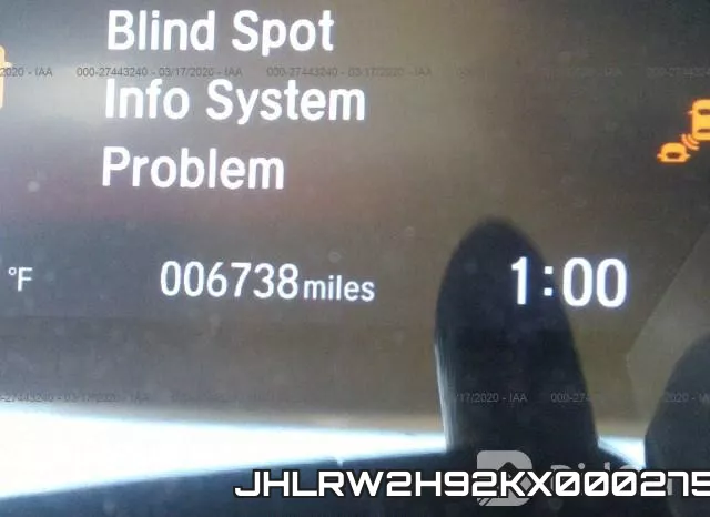 JHLRW2H92KX000275 фото 8